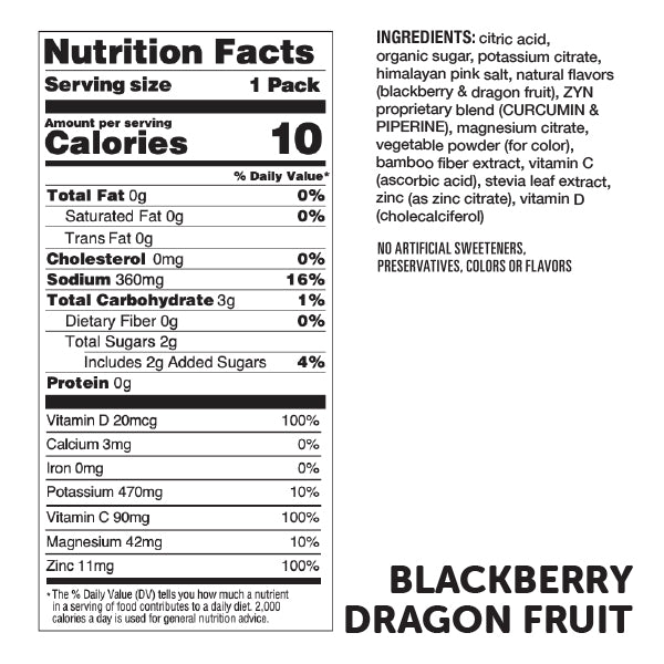 Blackberry Dragon Fruit Turmeric Electrolyte Drink Mix - Wholesale (bag of 25 packets)