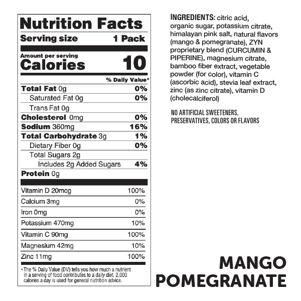Mango Pomegranate Turmeric Electrolyte Drink Mix - Wholesale (bag of 25 packets)