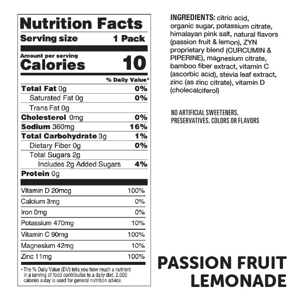 Passion Fruit Lemonade Turmeric Electrolyte Drink Mix - Wholesale (bag of 25 packets)