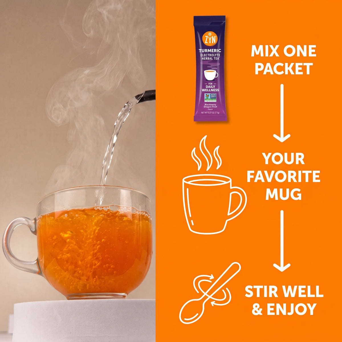 Turmeric Electrolyte Herbal Tea - Blackberry Dragon Fruit