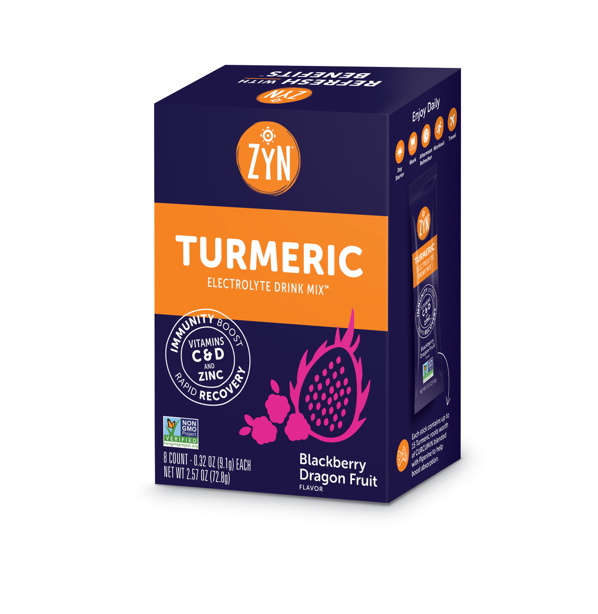 Blackberry Dragon Fruit Turmeric Electrolyte Drink Mix Cartons - Wholesale (Sleeve)