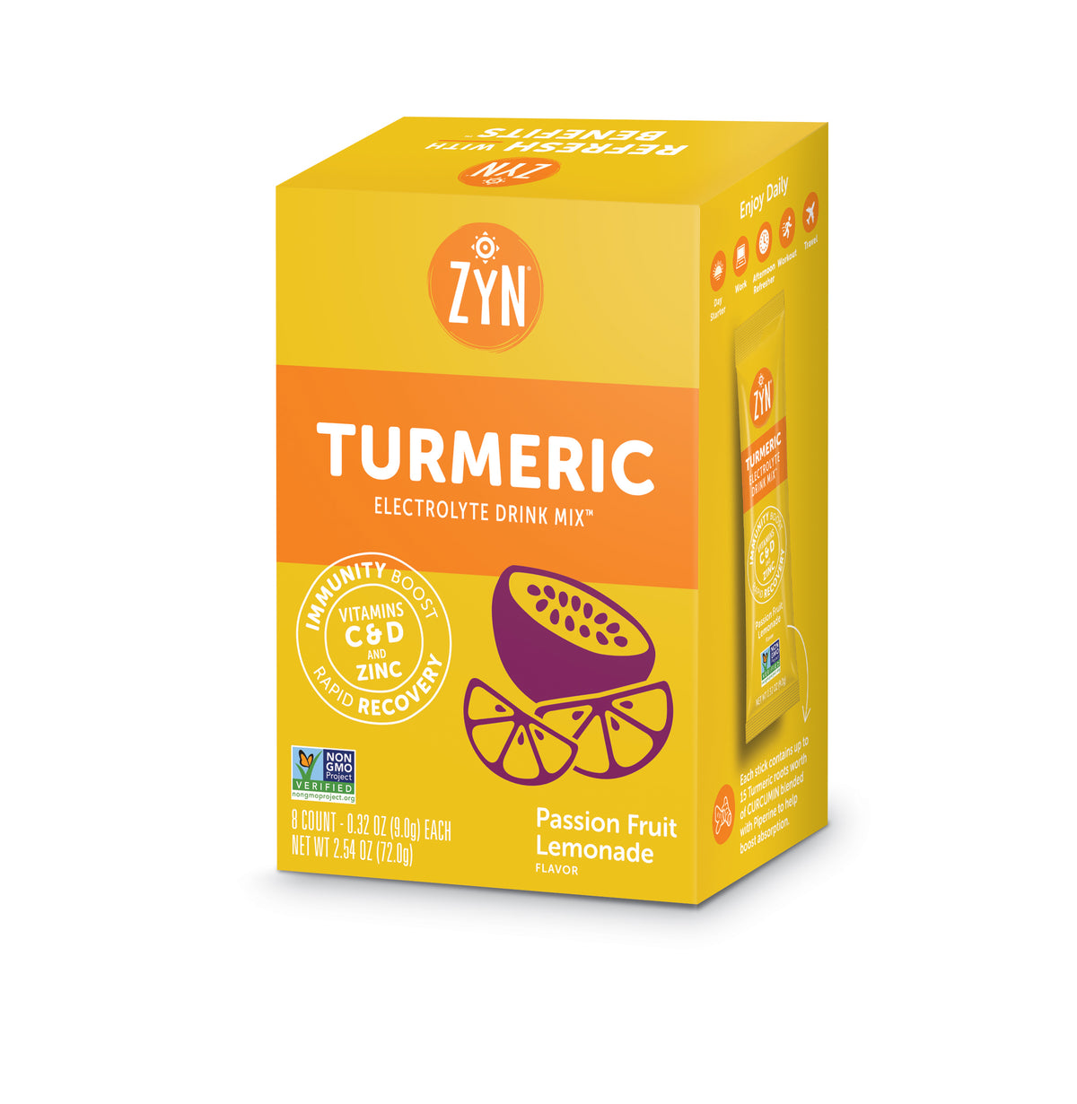 Passion Fruit Lemonade Turmeric Electrolyte Drink Mix Cartons - Wholesale (Sleeve)