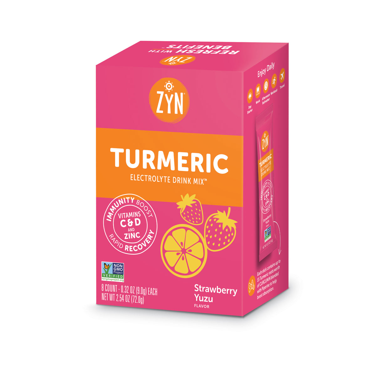 Strawberry Yuzu Turmeric Electrolyte Drink Mix Cartons - Wholesale (Sleeve)