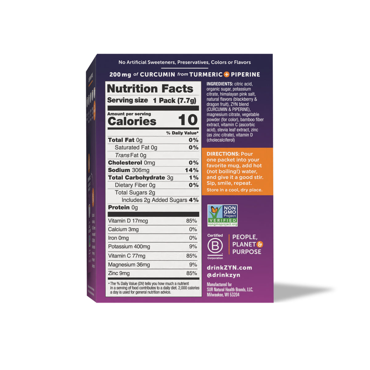 Turmeric Electrolyte Herbal Tea - Blackberry Dragon Fruit