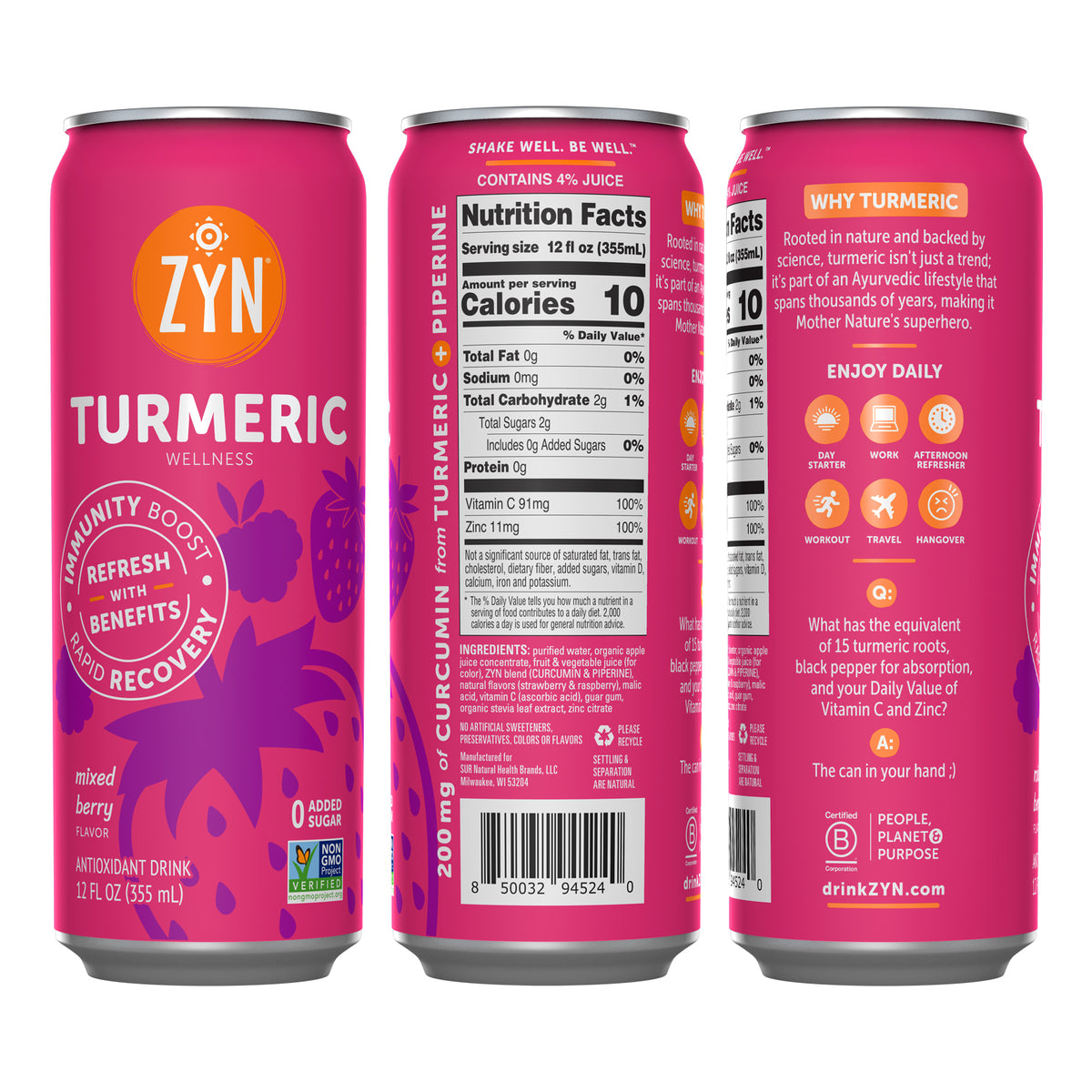 Turmeric Wellness Drink - Mixed Berry - Drink ZYN